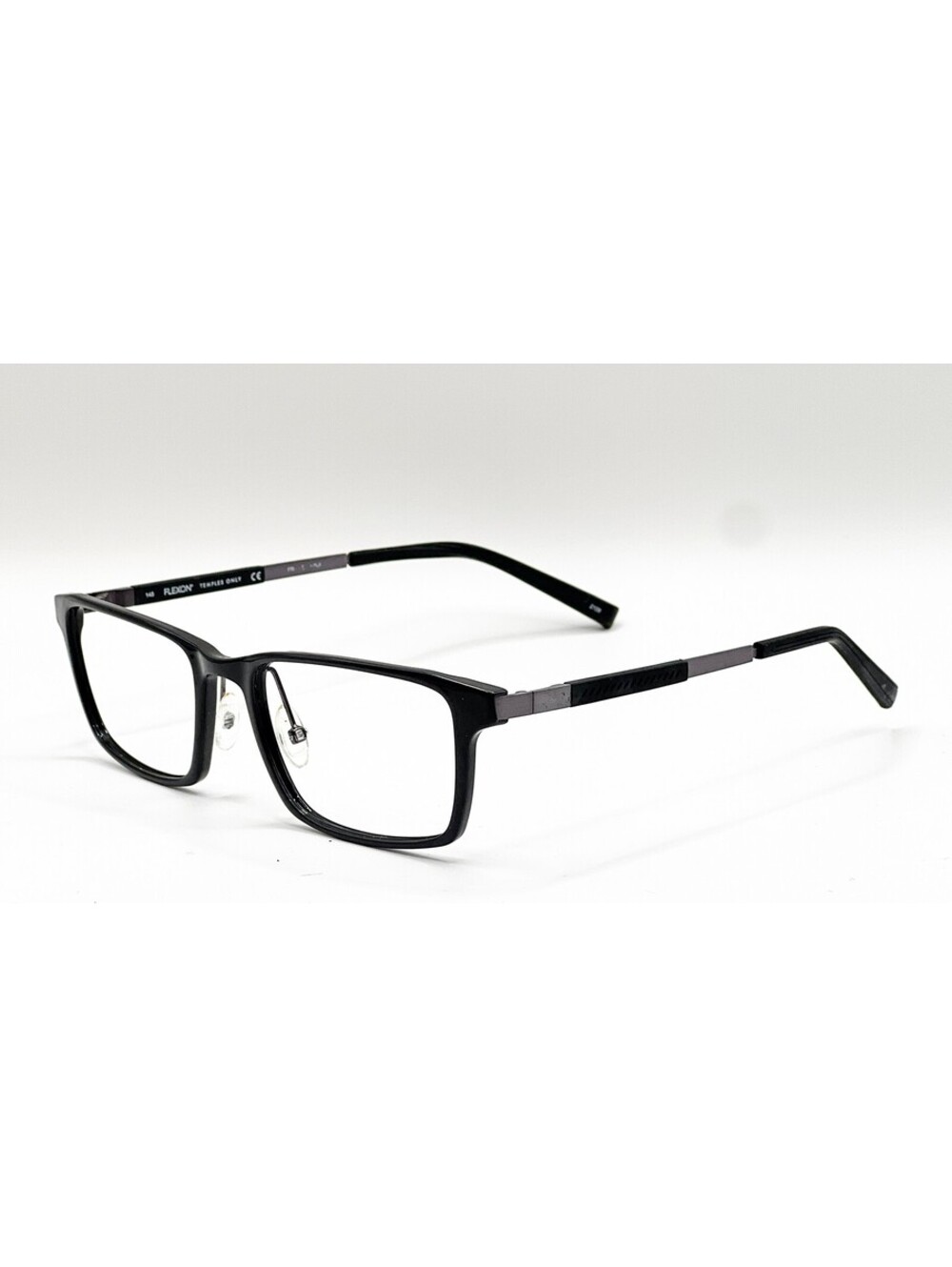 Flexon EP8008 001 Shiny Black Rectangle Authentic Eyeglass Frames 55-19-145